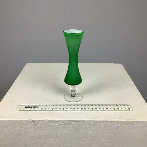 Thin Stem Green Glass Vase