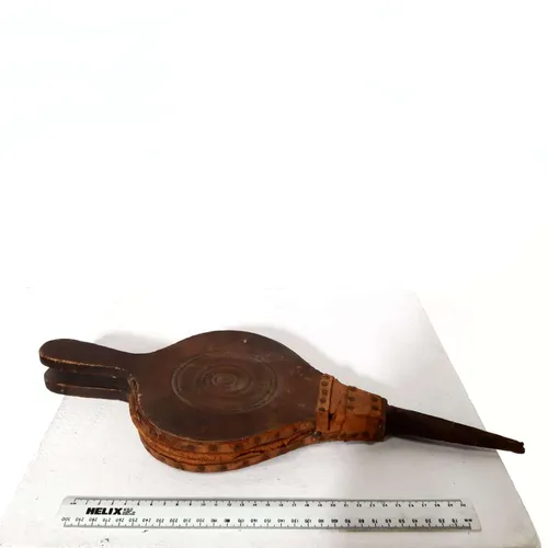 Vintage Wood and Leather Accordion Fire Bellows