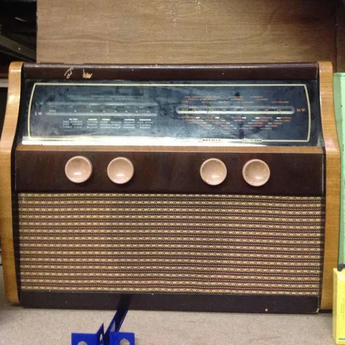 1950s KB radio and speaker unit in two tone brown