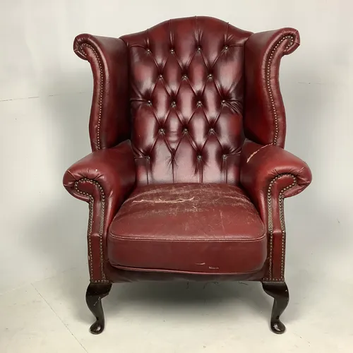 Wingback Chesterfield Armchair Red