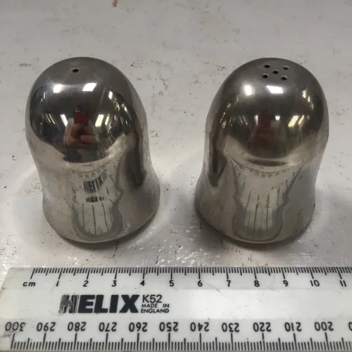 Round Stainless Steel Salt and Pepper Shakers