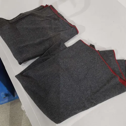 Grey with Red Trim Military Style Heavy Wool Blanket