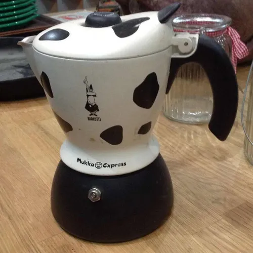 Bialetti Mukka Express coffee maker in cowprint