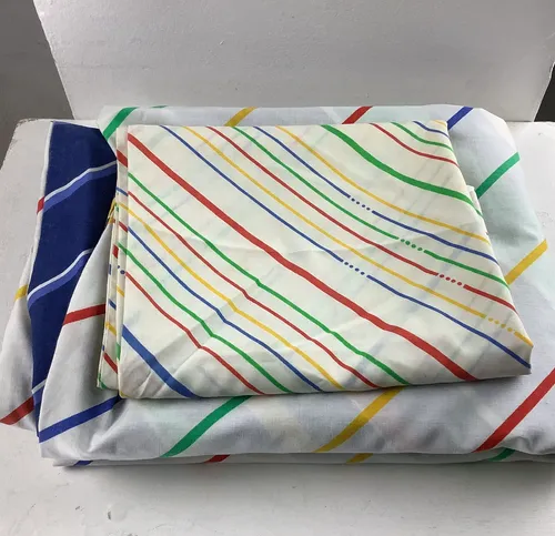 Bright coloured striped curtains 