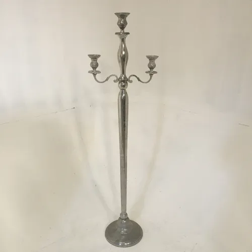 5ft Silver 2 branch Candelabra