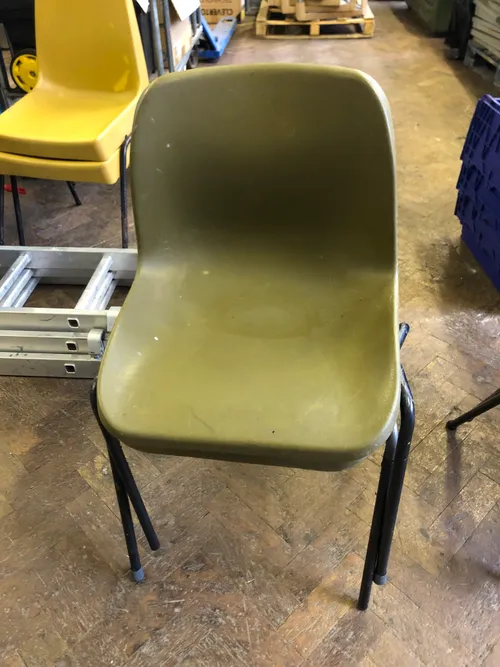 Green period plastic stacking chair