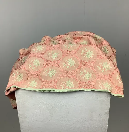 Pink Coral and Cream Floral Patterned Curtains