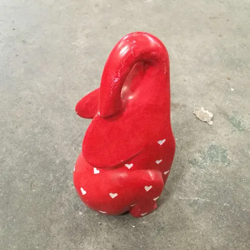 Ceramic Red with White Hearts Elephant Bookend Ornament