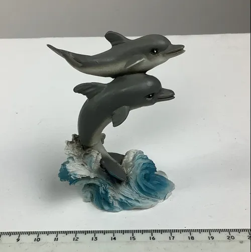 2 Dolphins on a Wave Ornament
