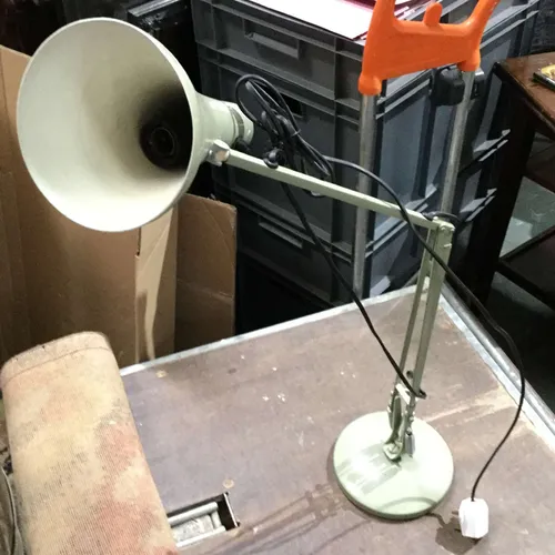 Tall white anglepose lamp