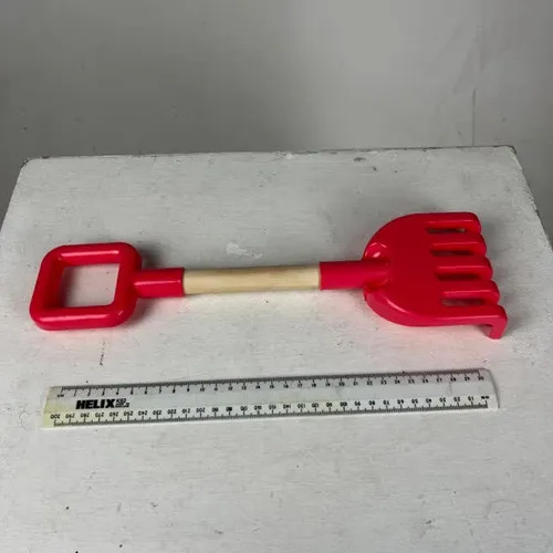 Wood and Pink Plastic Garden / Sand Fork