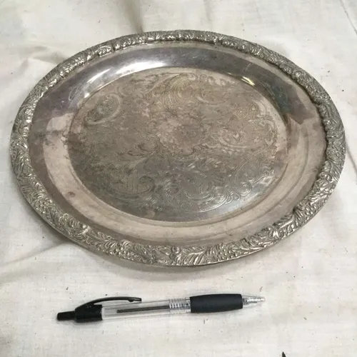 Silver Decorative Platter Plate