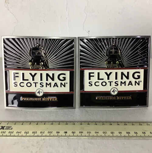 Flying Scotsman Black Metal Beer Tap Sign