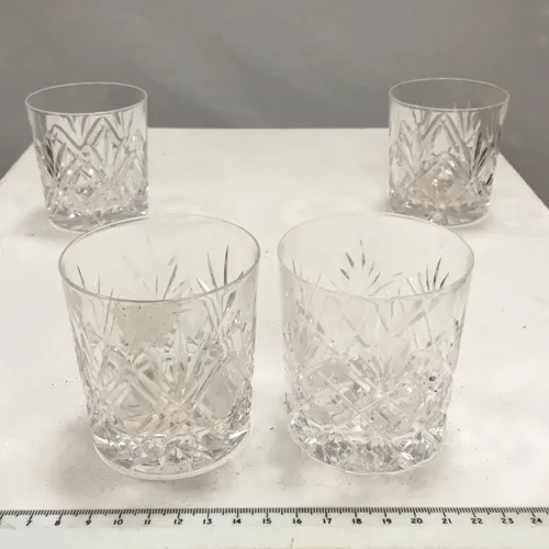 Set of 4 Cut Glass Crystal Whisky Glass 011