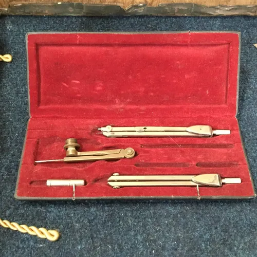 Vintage Compass Set In Case