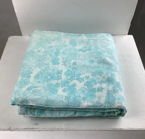 Vintage blue floral curtains 