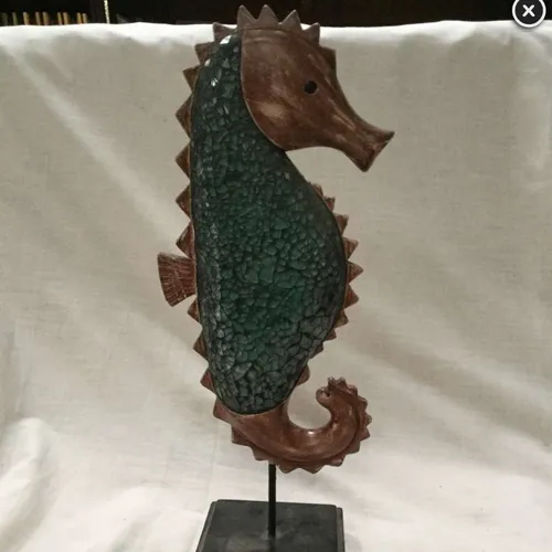 Wood Seahorse on Stand 