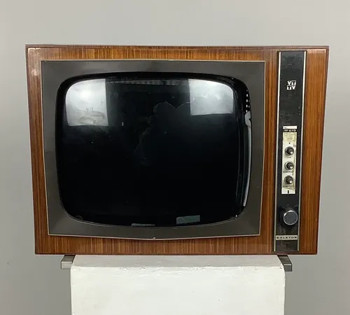 Period Wood Case Balaton Television Containing Modern Monitor with VGA Connection