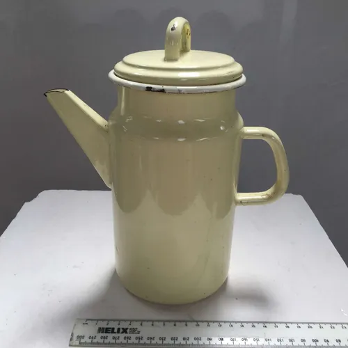 Cream Enamel Coffee Pot Teapot