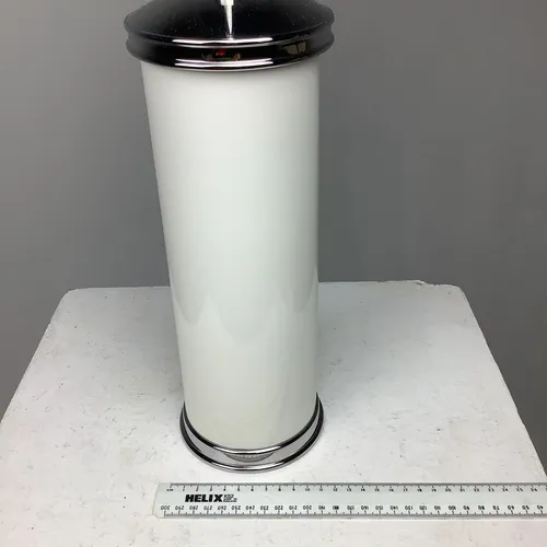 White Ceramic Silver Chrome Toilet Brush