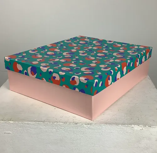 Pink and Blue Patterned Box