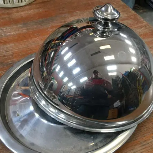 Silver platter and dome