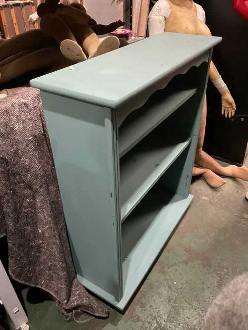 Turquoise bookshelf