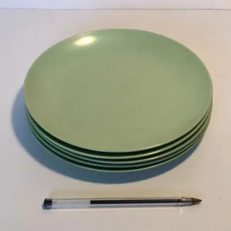 pale green melamine slightly oval side plate