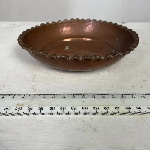 Brass Platter/Plate with Scalloped Edging