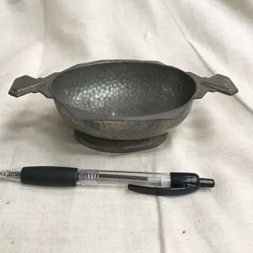 Period Hammered Pewter Bowl / Quaich