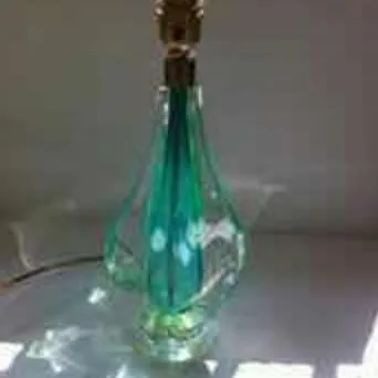 Blown glass lamp base blue / clear