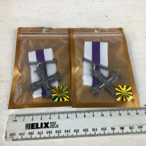 Blue and White Ribbon Lapel Medals