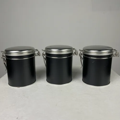 Black with Clear Lid Storage Jar (3 Available)