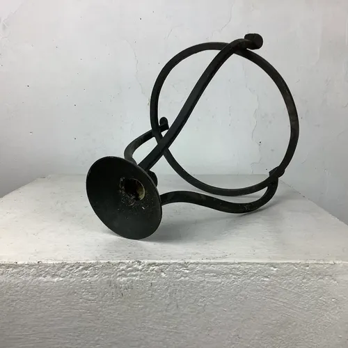 Curved Black Metal Tea Light / CandleHolder