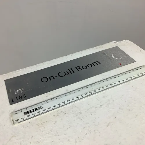 Silver On - Call Room Sign with Black Writing