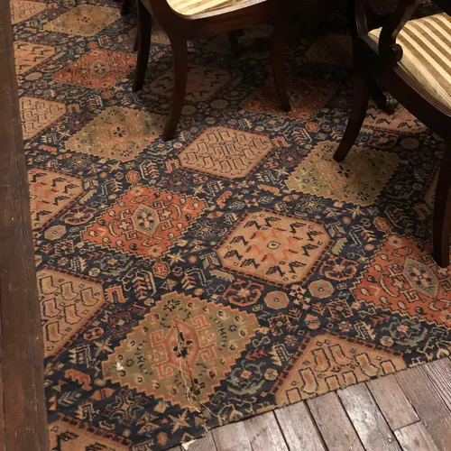 Blue and Brown Patterned Carpet / Piece Rug