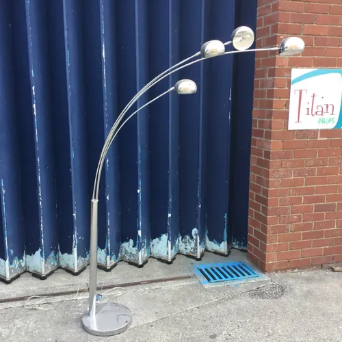 Chrome / Silver Curved 4 Arm Floor Lamp