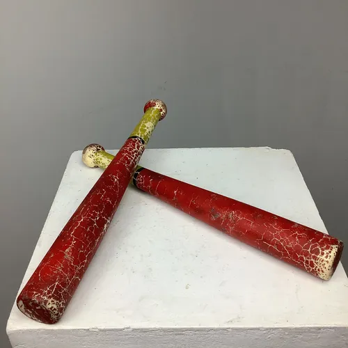 Prop / Soft Red Baseball Bat / Baton with Yellow Handle