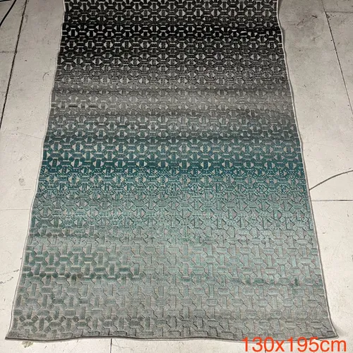 Blue/Grey Ombre Area Rug with Raised Textured Detail