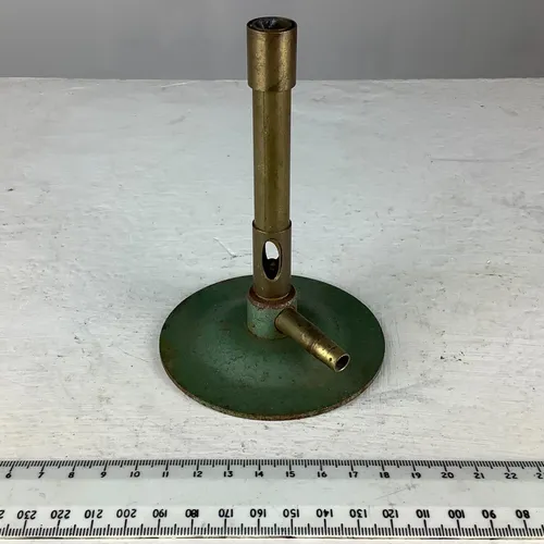 Brass Bunsen Burner with green base