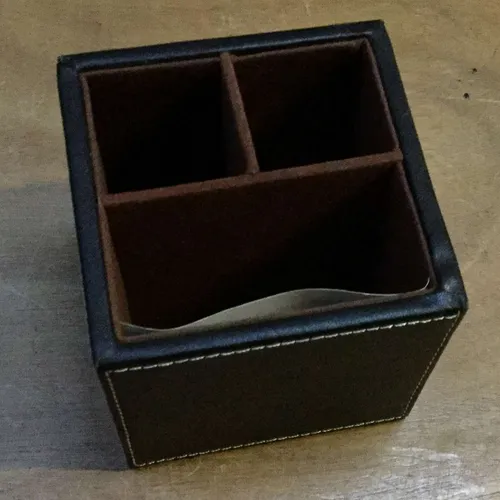 Faux leather pen pot