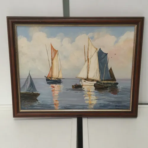 Boat painting, “Sailing” by Fiona Reid 