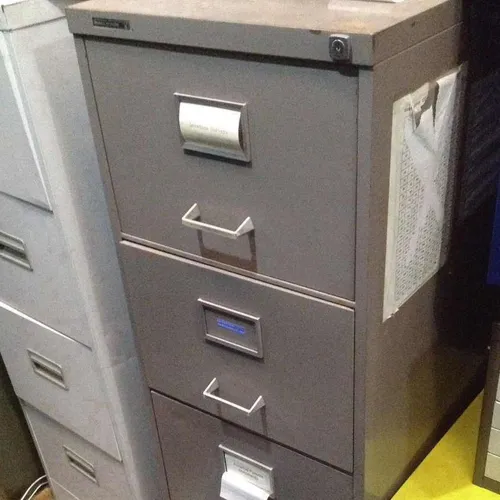Grey Roneo Vickers 4 Drawer Filing Cabinet Period