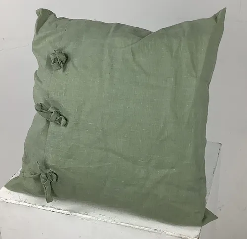 Green Cushion with Three Tie / Tassels