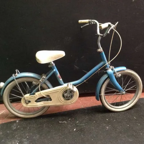 Raleigh blue and white childrens' bicycle