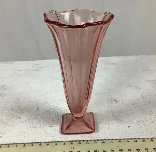 Pink Glass Tulip Vase