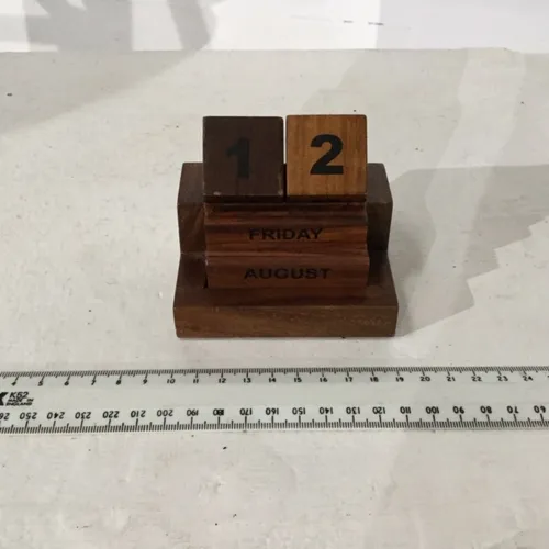 Wood Block Desktop Calendar