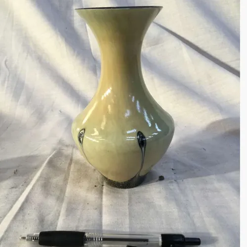 Pale Yellow Glazed Ceramic Vase