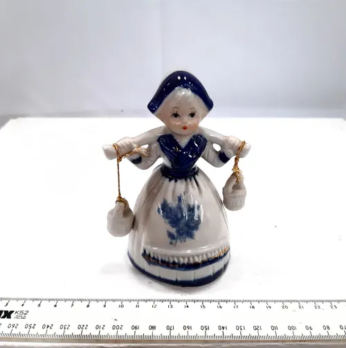 Delft blue and white china Dutch milkmaid figurine