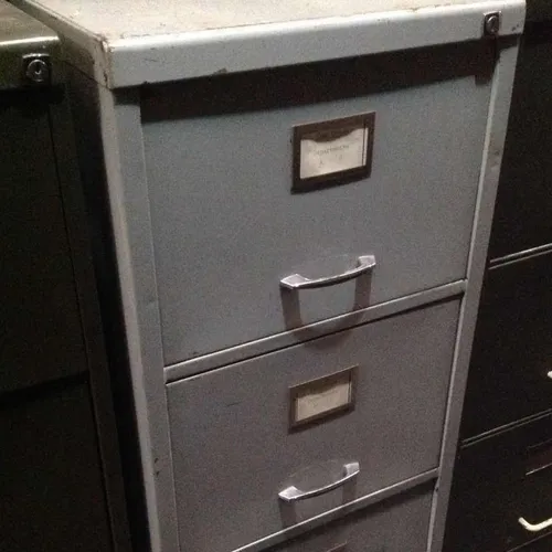 Grey Metal 4 Drawer Filing Cabinet Period